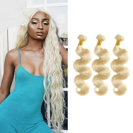 3PCS/Lot Body Wave Brazilian Virgin Hair Blonde Bundles 14"-24"