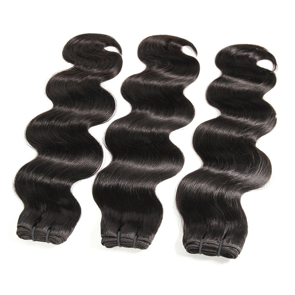 Body Wave Raw Indian Virgin Hair Bundles With Frontal