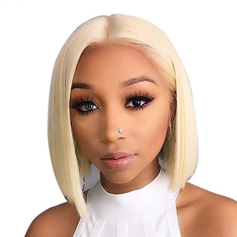 613 Short Bob Blonde Lace Front Wig Brazilian