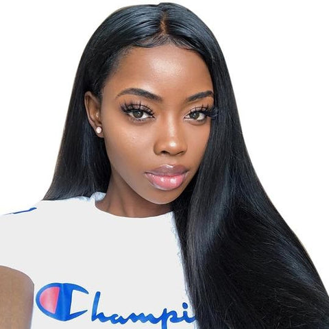 Straight 360 Lace Frontal Brazilian Wig With Baby Hair