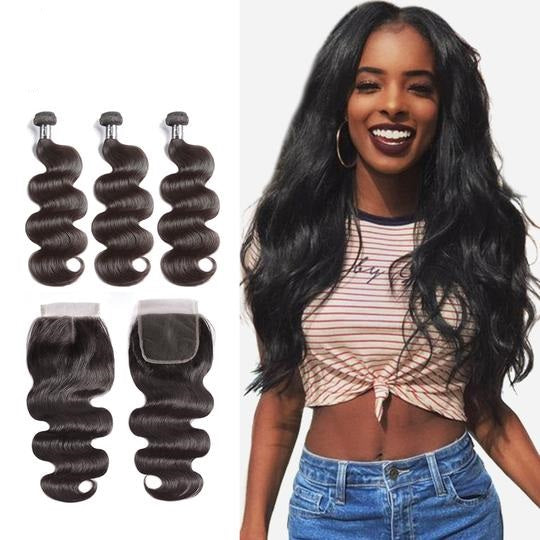 Brazilian Hair Body Wave Bundles With Closure